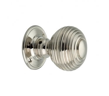 Spira Brass Beehive Mortice Knob Set - Polished Nickel