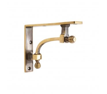Spira Brass Beehive Shelf Brackets - Aged Brass (Pair)