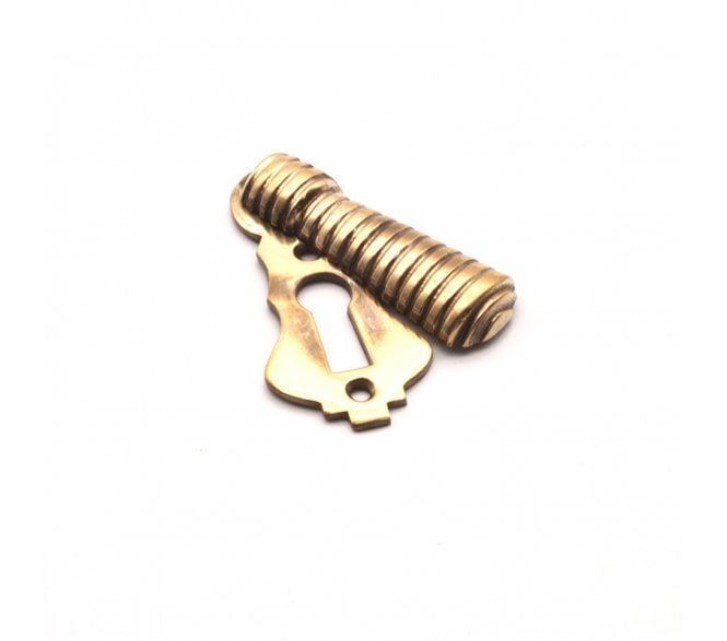 Spira Brass Beehive Standard Keyhole Escutcheon (Covered) - Aged Brass