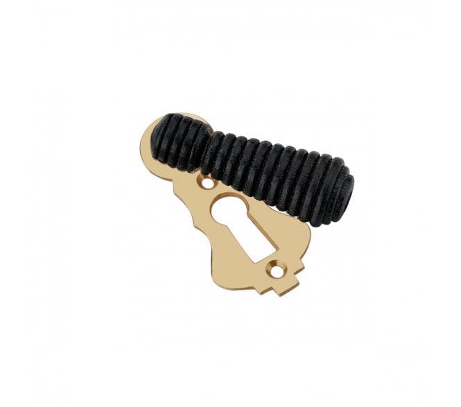 Spira Brass Beehive Standard Keyhole Escutcheon (Covered) - Ebony/Aged Brass