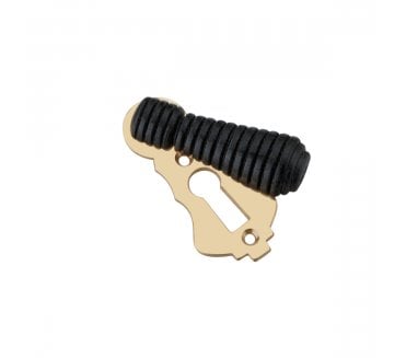 Spira Brass Beehive Standard Keyhole Escutcheon (Covered) - Ebony/Polished Brass