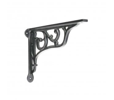 Spira Brass BR702BLK Edwardian Scroll Shelf Brackets - Black (Pairs)