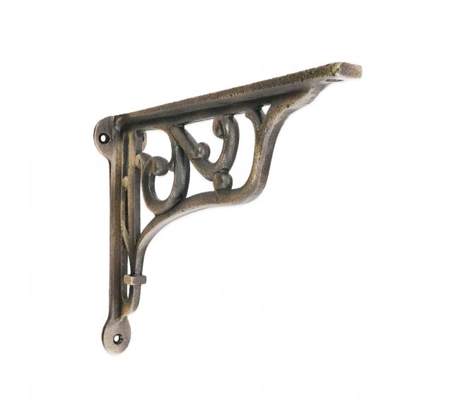 Spira Brass BR702MANT Edwardian Scroll Shelf Brackets - Matt Antique (PAIR)