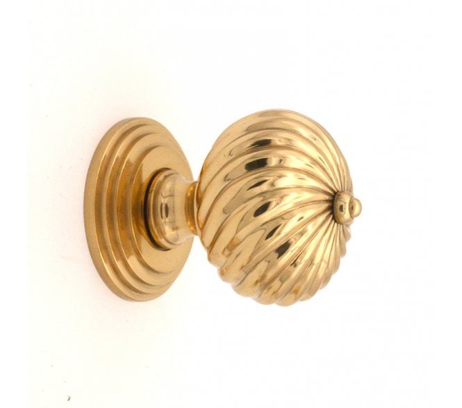 Spira Brass Burcot Mortice Door Knobs - Polished Brass