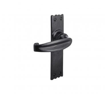 Spira Brass Charlbury Door Handles On Backplate - Black