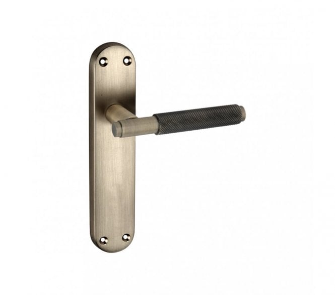 Spira Brass Connaught Knurled Lever on Backplate - Antique Brass