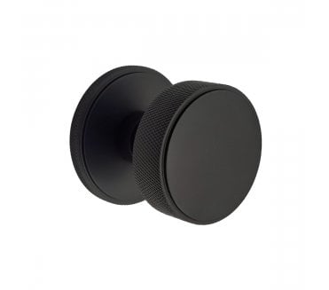Spira Brass Connaught Knurled Mortice Door Knobs - Black