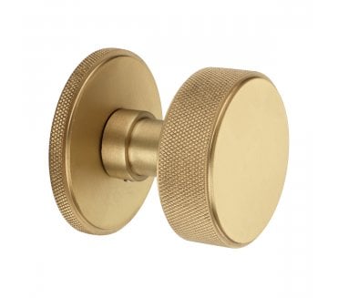 Spira Brass Connaught Knurled Mortice Door Knobs - Satin Brass