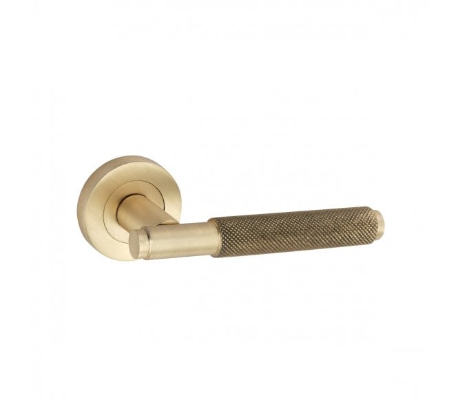 Spira Brass Connaught Lever On Round Rose - Satin Brass
