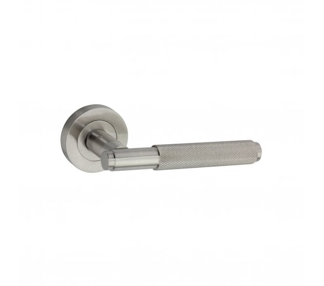 Spira Brass Connaught Lever On Round Rose - Satin Nickel