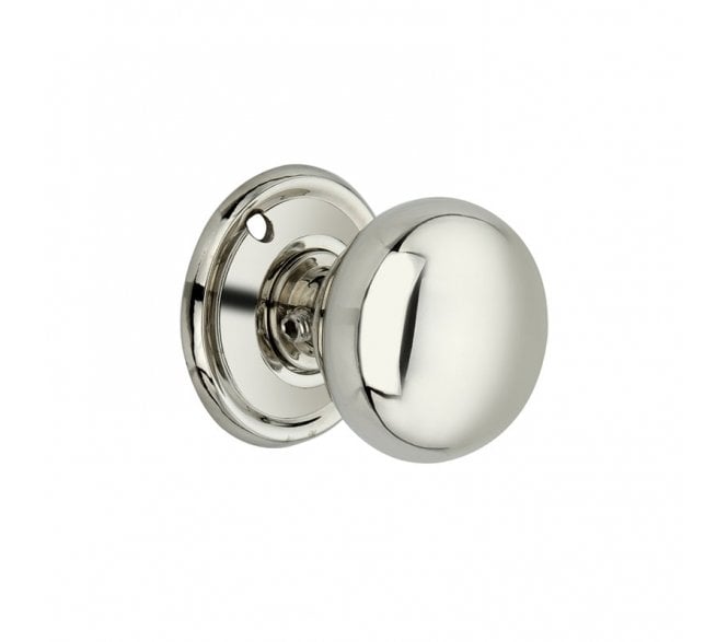 Spira Brass Cottage Rim/Mortice Door Knobs - Polished Nickel