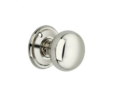 Spira Brass Cottage Rim/Mortice Door Knobs - Polished Nickel