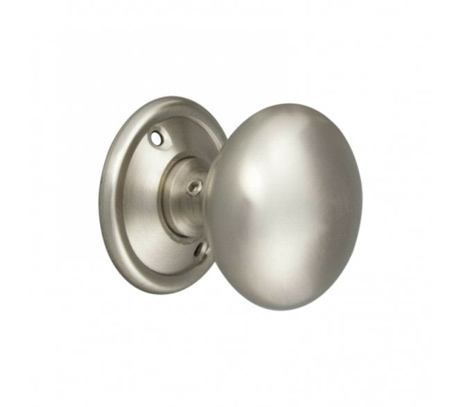 Spira Brass Cottage Rim/Mortice Door Knobs - Satin Chrome