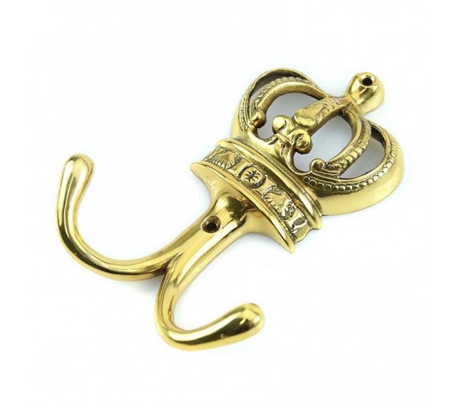 Spira Brass Crown Coat Hooks - Polished Brass