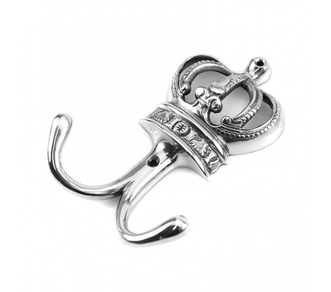 Spira Brass Crown Coat Hooks - Polished Nickel