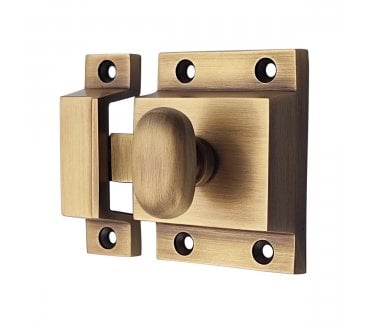Spira Brass Cupboard Catch - Antique Brass