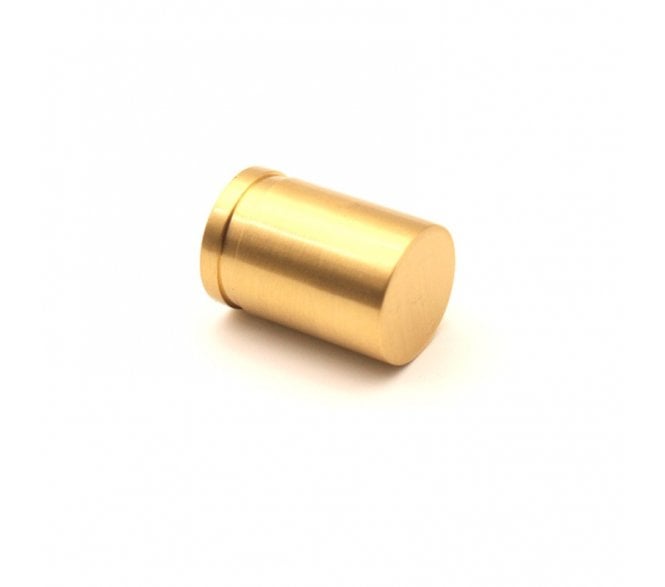 Spira Brass Cylinder Cabinet Knob - Satin Brass