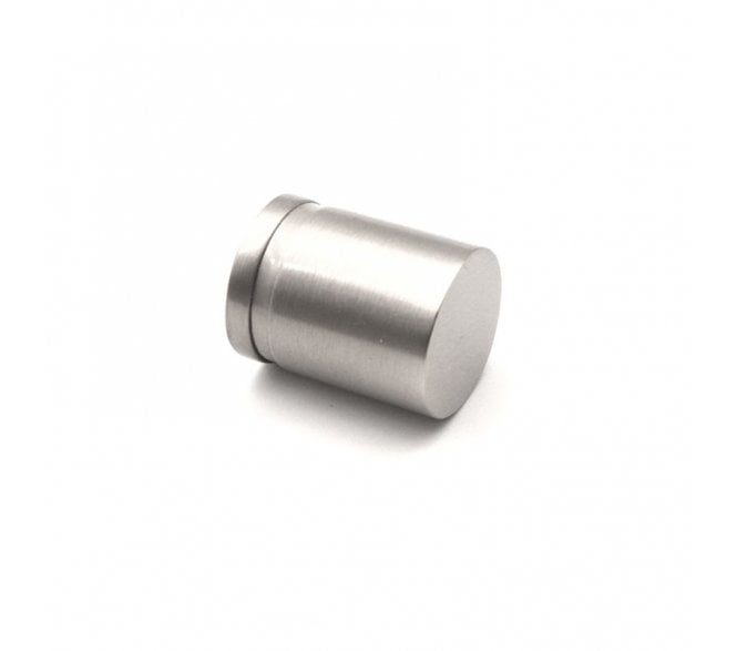 Spira Brass Cylinder Cabinet Knob - Satin Stainless Steel