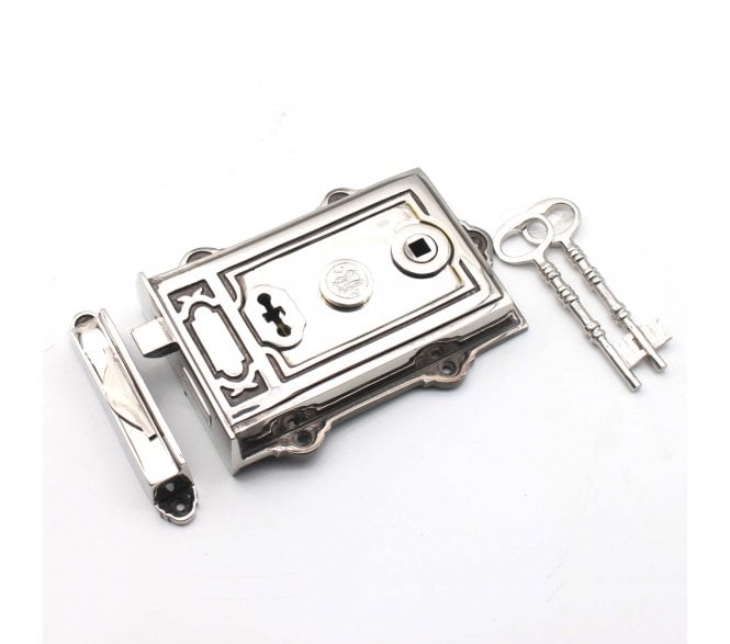 Spira Brass Davenport Rim Lock - Aged Nickel