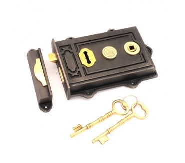 Spira Brass Davenport Rim Lock - Pewter Effect