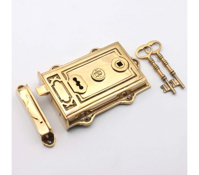 Spira Brass Davenport Rim Lock - Unlacquered Brass