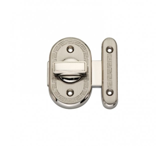 Spira Brass Delta Bathroom Slide Bolt - Satin Nickel