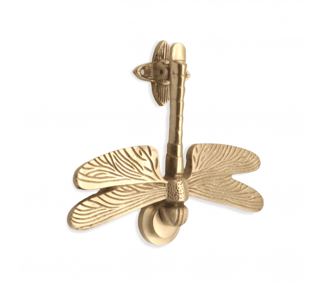 Spira Brass Dragonfly Door Knocker - Satin Brass