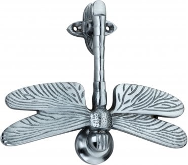 Spira Brass Dragonfly Door Knocker - Satin Chrome