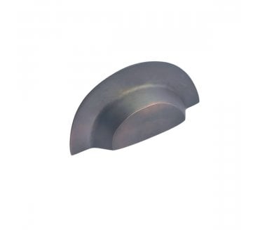 Spira Brass Drawer Cup Pull - Aged Bronze