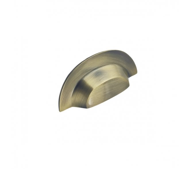 Spira Brass Drawer Cup Pull - Antique Brass