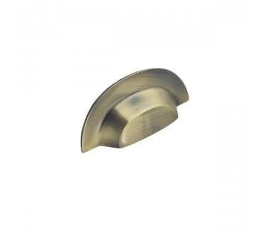 Spira Brass Drawer Cup Pull - Antique Brass