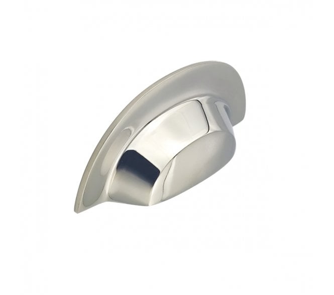 Spira Brass Drawer Cup Pull - Polished Nickel