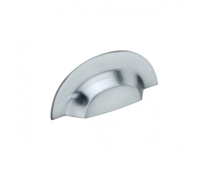Spira Brass Drawer Cup Pull - Satin Chrome