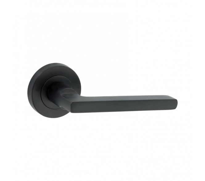 Spira Brass Drox Lever On Round Rose - Black