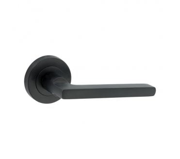 Spira Brass Drox Lever On Round Rose - Black