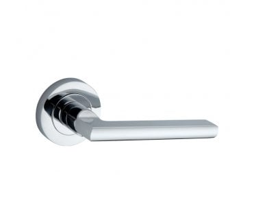 Spira Brass Drox Lever On Round Rose - Polished Chrome