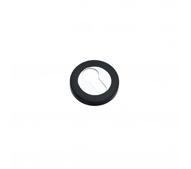 Spira Brass SB3104BLK/PC Euro Profile Escutcheon - Matt Black/ Polished Chrome