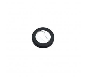 Spira Brass SB3104BLK/PC Euro Profile Escutcheon - Matt Black/ Polished Chrome