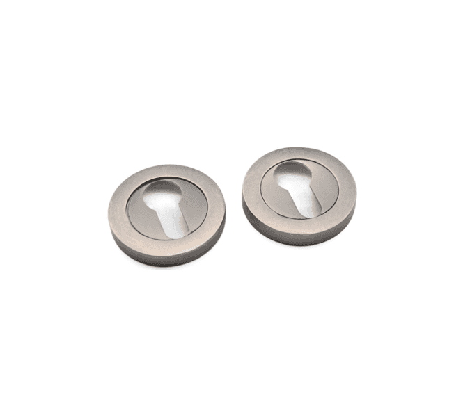 Spira Brass Euro Profile Escutcheon - Pewter Effect