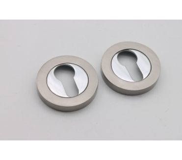Spira Brass Euro Profile Escutcheon - Polished Chrome/Satin Nickel