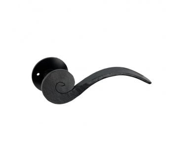 Spira Brass Ferro Lever On Round Rose - Black
