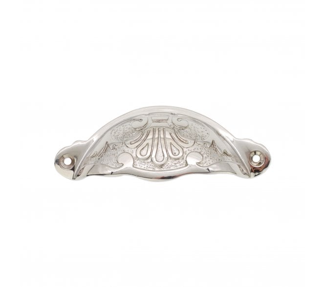 Spira Brass SB2346PN Floral Drawer Cup Pull - Polished Nickel