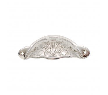 Spira Brass SB2346PN Floral Drawer Cup Pull - Polished Nickel