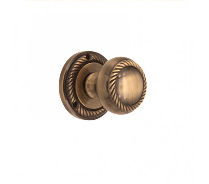 Spira Brass Georgian Mortice Door Knobs - Aged Brass