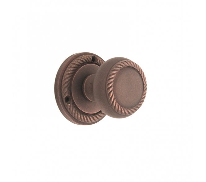 Spira Brass Georgian Mortice Door Knobs - Aged Bronze