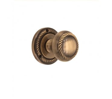 Spira Brass Georgian Mortice Door Knobs - Antique Brass