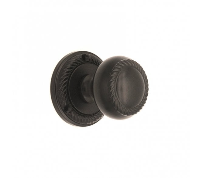 Spira Brass Georgian Mortice Door Knobs - Black