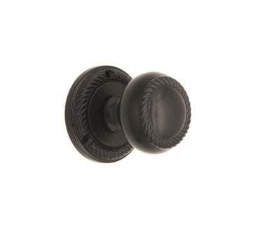 Spira Brass Georgian Mortice Door Knobs - Black