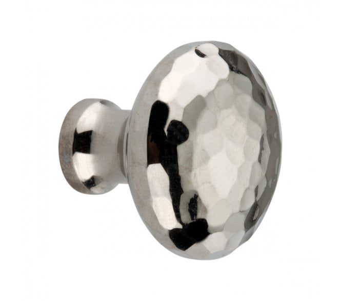 Spira Brass Hammered Mushroom Cabinet Knobs - Polished Nickel