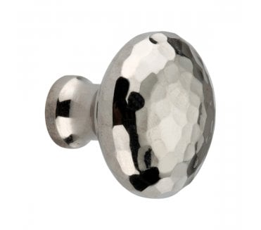 Spira Brass Hammered Mushroom Cabinet Knobs - Polished Nickel